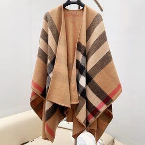Burberry Reversible Cashmere Checkered Wrap